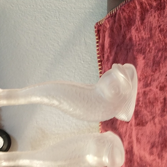 Vintage 1950s Frosted Italian  KOI Fish Decanter Vases - Picture 3 of 5